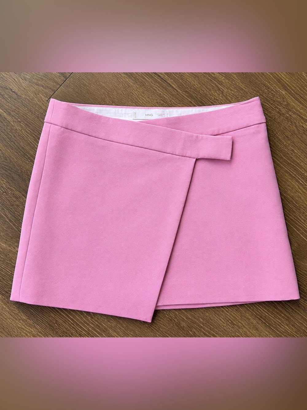 Mango Pink Wrap-Front Skort
